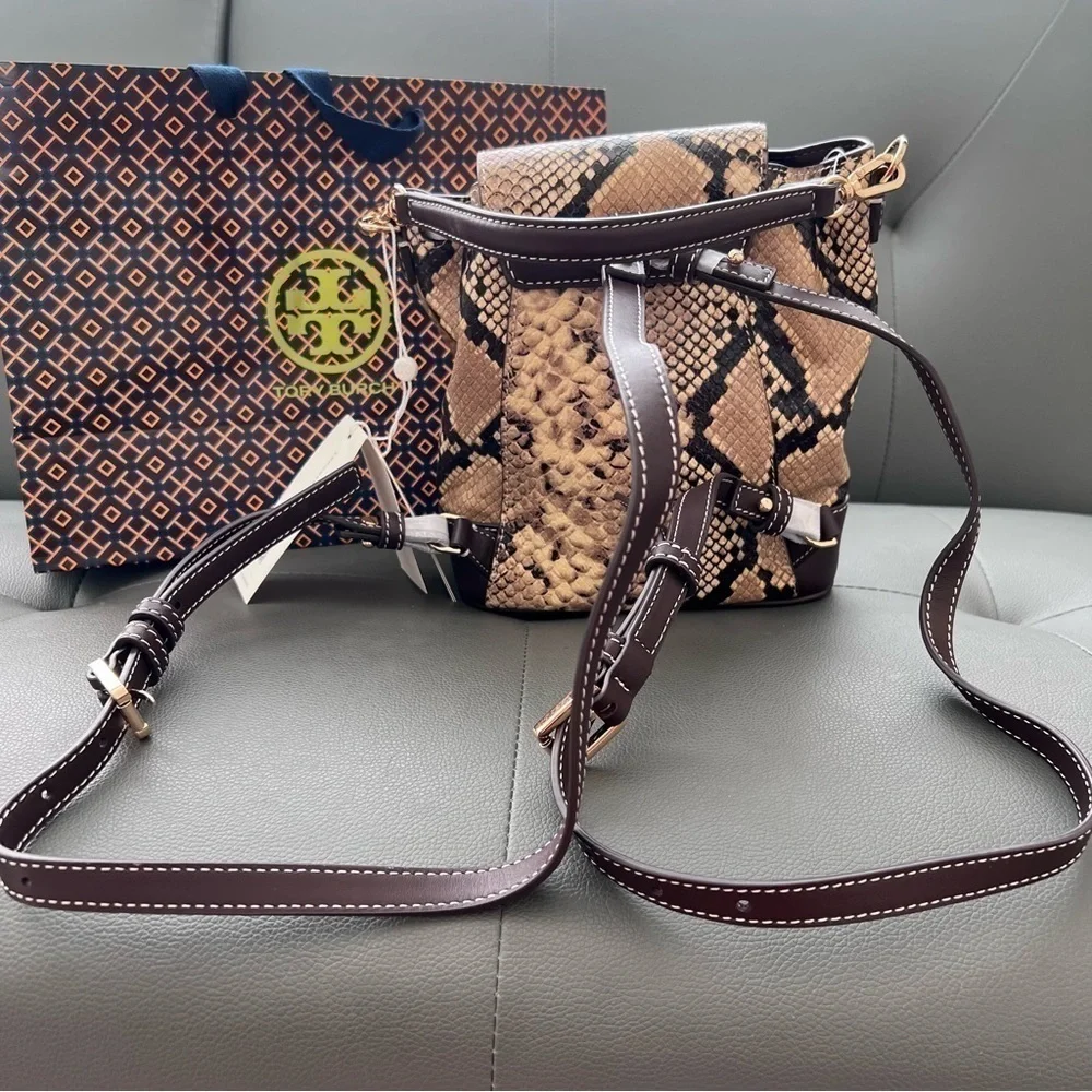NEW Tory Burch Thea exotic leather convertible backpack